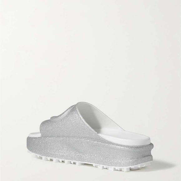 NEW GUCCI MIAMI GLITTER INTERLOCKING G PLATFORM SLIDES SANDALS G41 US 11 - Picture 5 of 13